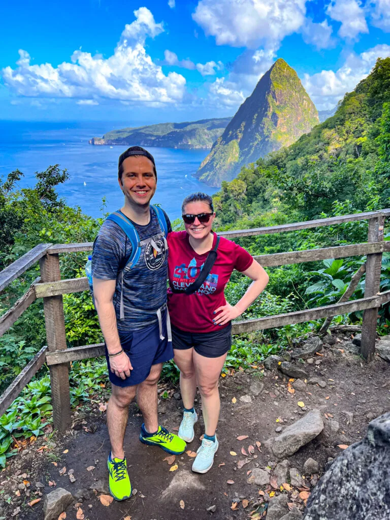 Kat and Chris in front of Petit Piton