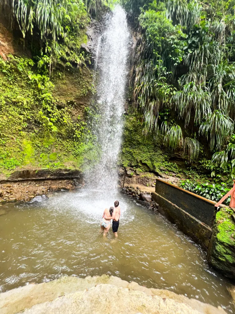 Kat and Chris looking at Toraille Waterfall