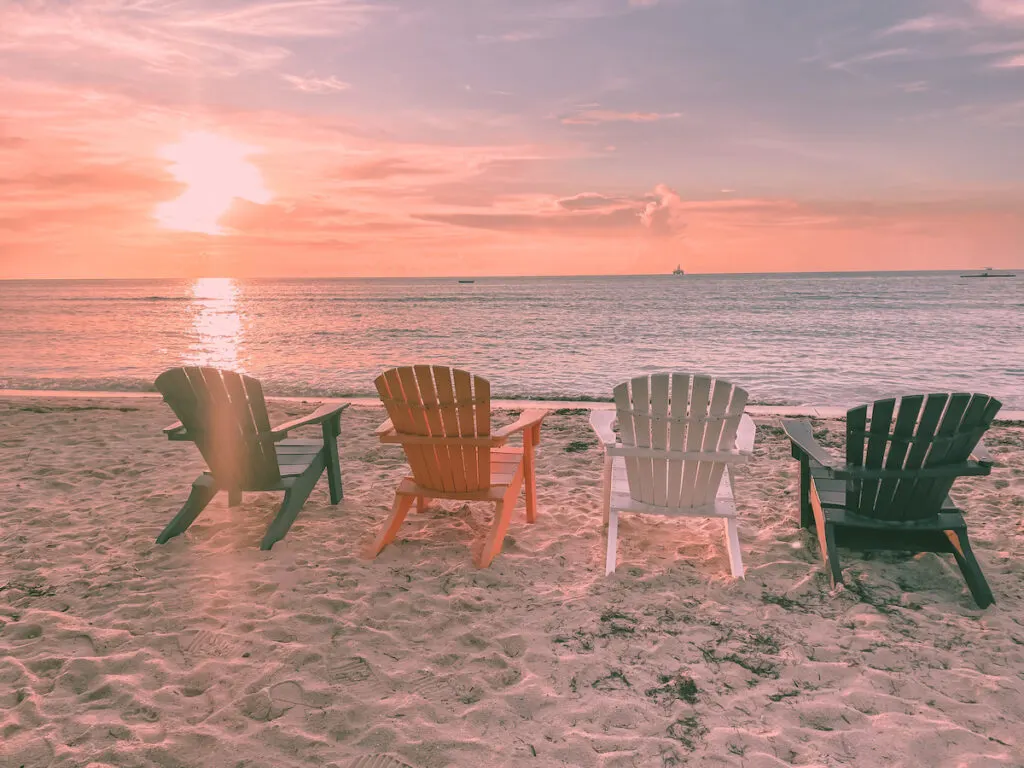 Pink sunset in Aruba