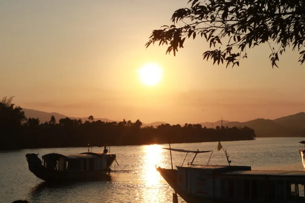 Hue in Vietnam at sunset