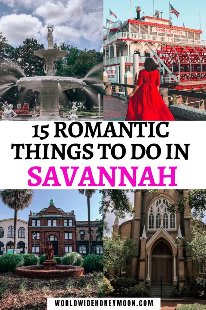 These are the 15 most romantic things to do in Savannah, GA for couples | Things to do in Savannah Georgia | Savannah Georgia Romantic Things to do | Date Night Savannah GA | Date Night in Savannah GA | Savannah Georgia Date Night | Savannah Georgia Restaurants | Savannah Georgia Things to do | Savannah Georgia Honeymoon | Honeymoon in Savannah Georgia | Savannah Georgia Weekend Getaway | Cheap Weekend Getaway Couples Savannah Georgia | US Destinations | Savannah Honeymoon