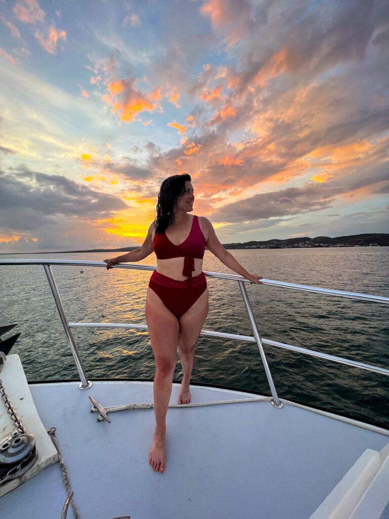 Kat on a boat in La Parguera