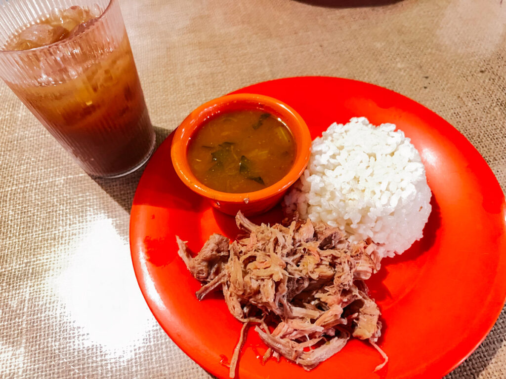 Rice, beans, and pork in San Juan