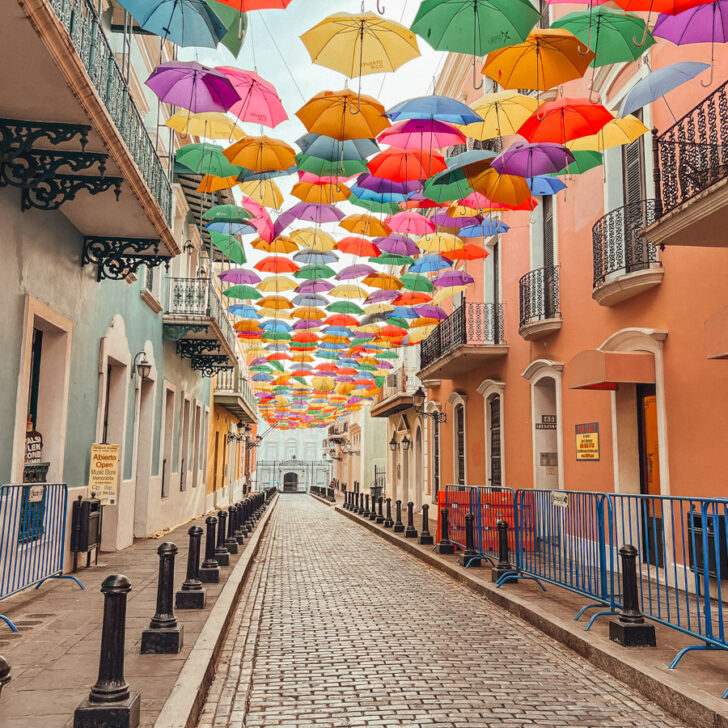 Umbrella street in Old San Juan