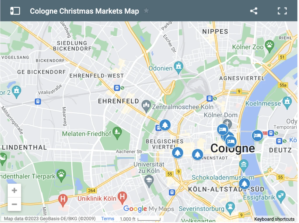 Cologne Christmas Market Map