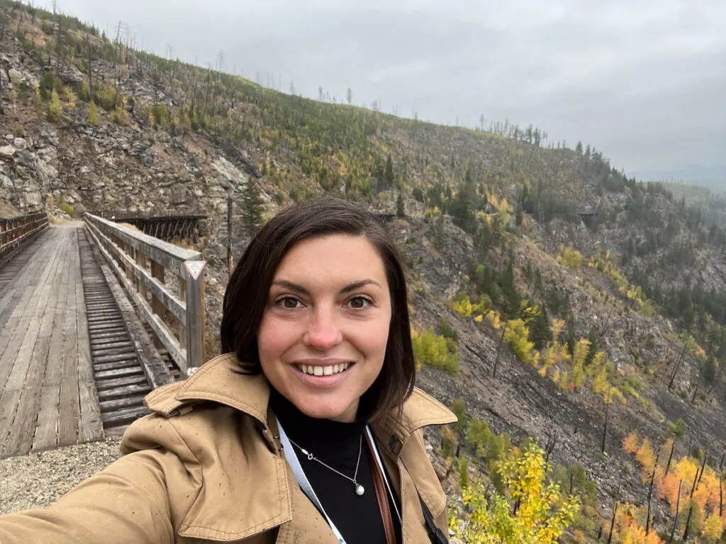 Kat in Myra Canyon