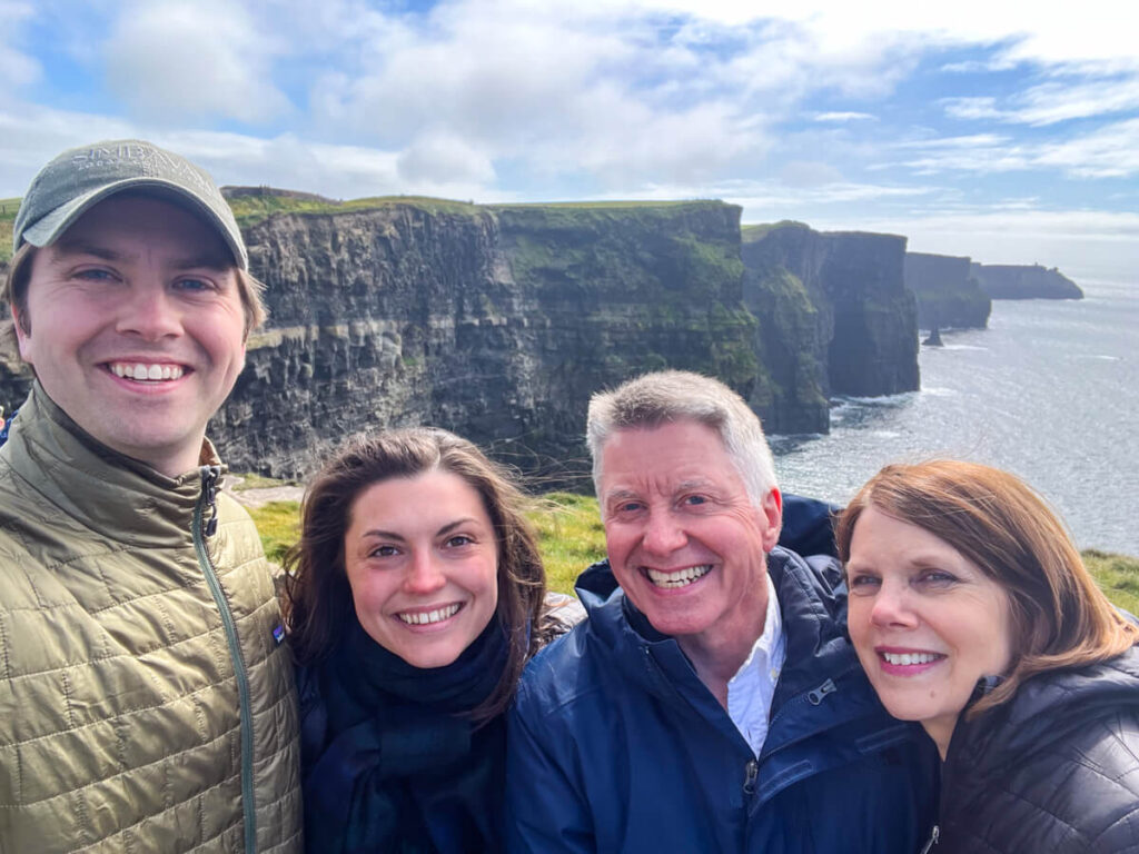 Chris, Kat, Jeff, and Sally at the Cliffs of Moher