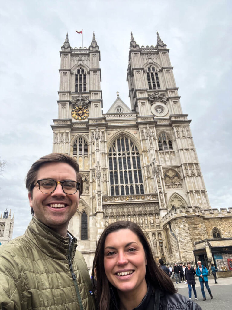Chris and Kat at Westminster Abbey