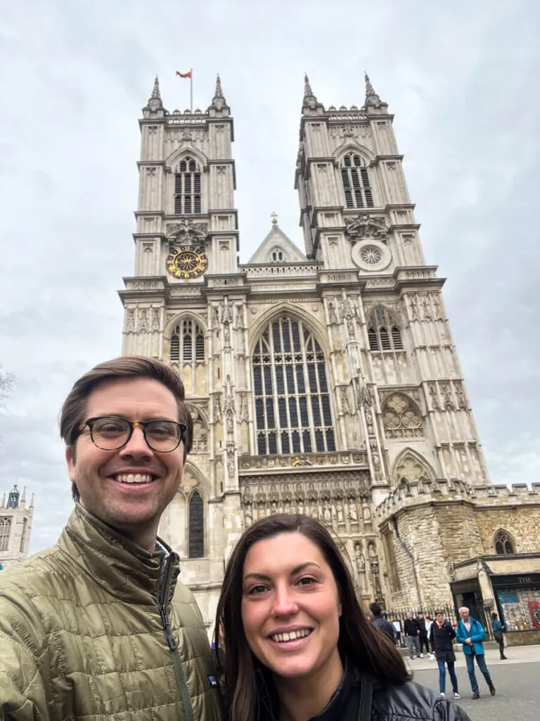 Chris and Kat at Westminster Abbey