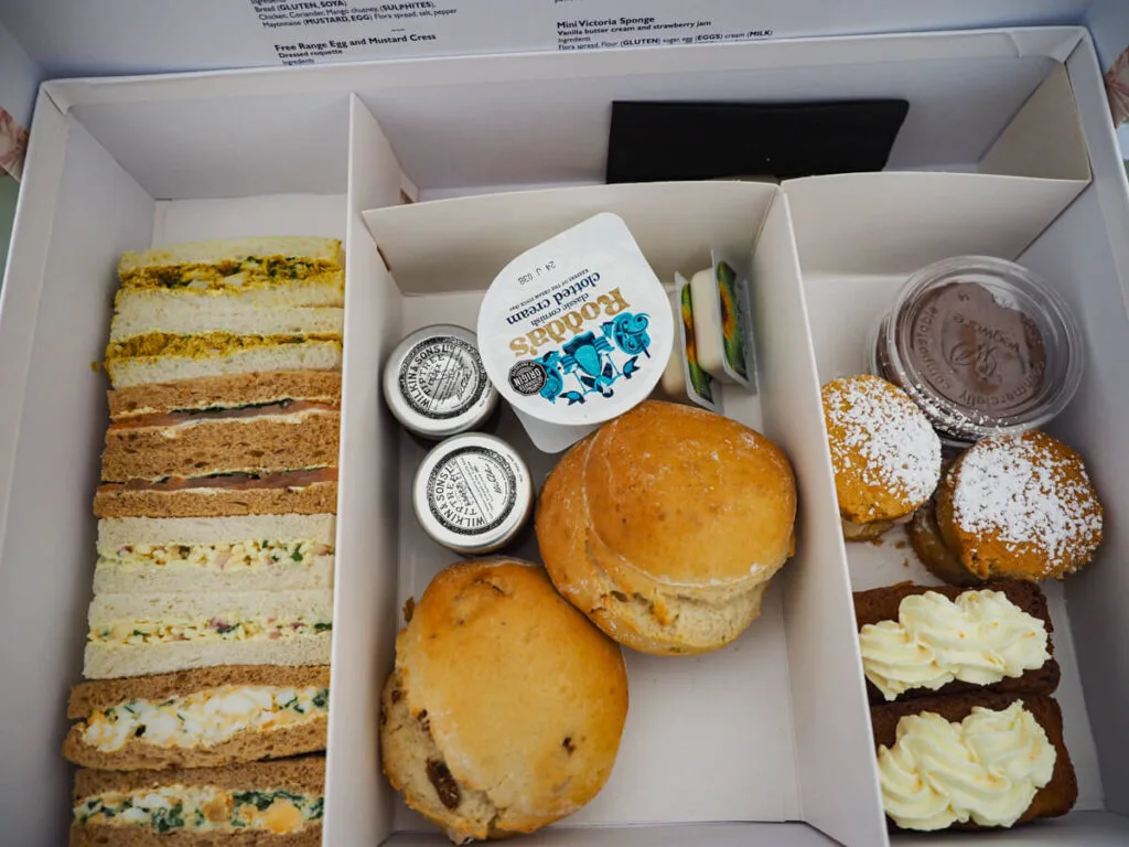 Finger sandwiches, scones, and desserts for Highclere Castle picnic box
