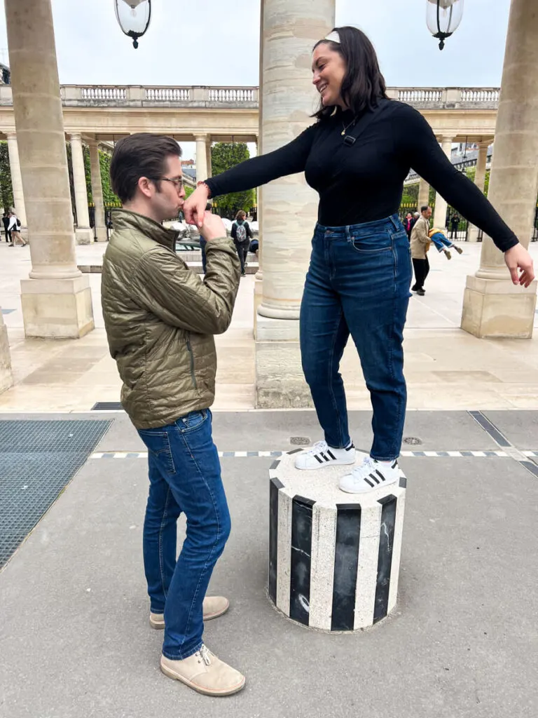 Kat and Chris on the Colannades in Paris