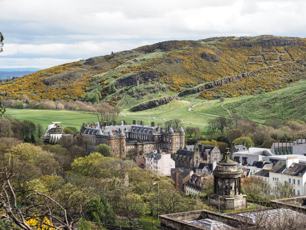 Views of Holyrood Palace from Calton Hill