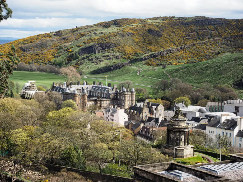 Views of Holyrood Palace from Calton Hill