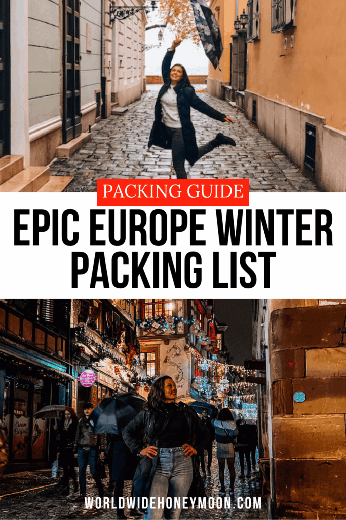 The ultimate Europe winter packing list! 🧳❄️ Find out what to pack for a European winter vacation, from warm layers and winter boots to ski clothes, Christmas market outfits, and essentials for hopping between European cities.