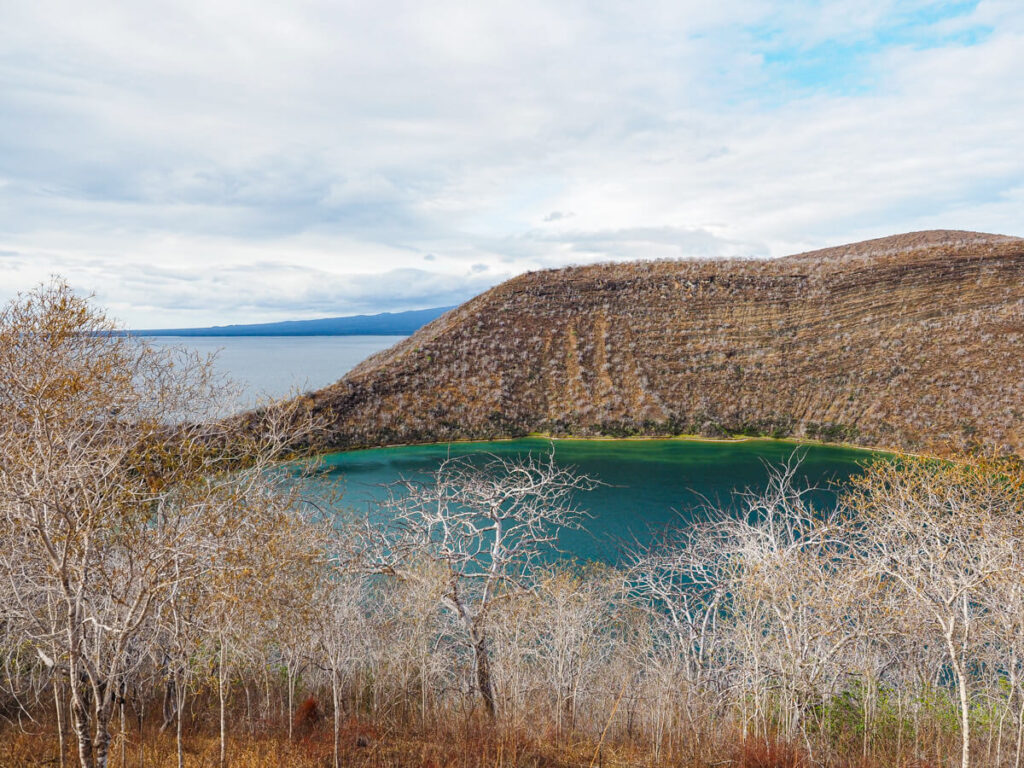 Tagus Cove hike to Darwin Lake with ocean on the other side