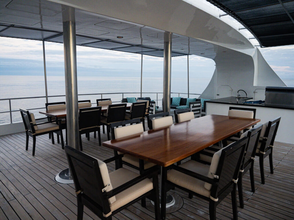 Upper deck on La Reina Silvia Voyager ship