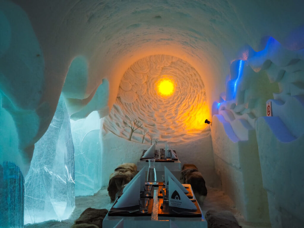 Arctic SnowHotel dining room 6