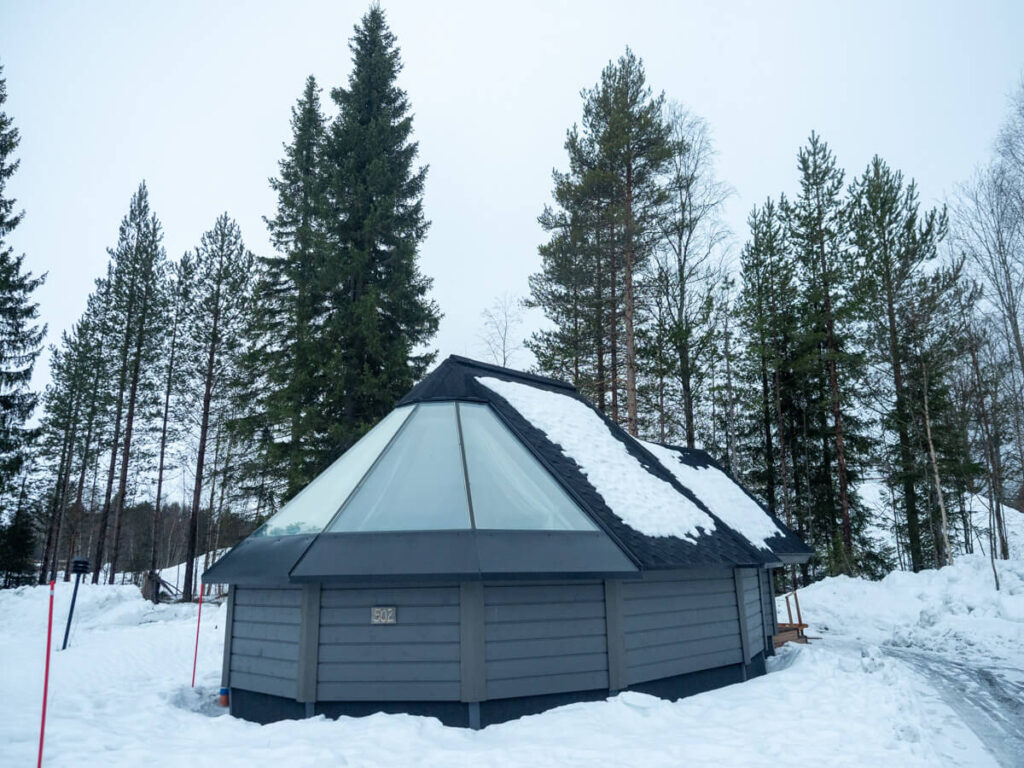 Exterior of our cabin at Apukka Resort