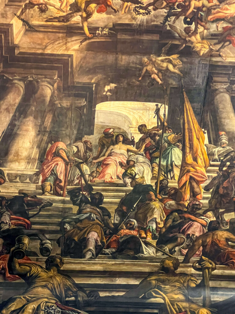 Close up of painting at San Pantalon