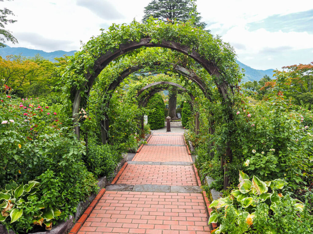 Greenery arch at Gora Park in Hakone