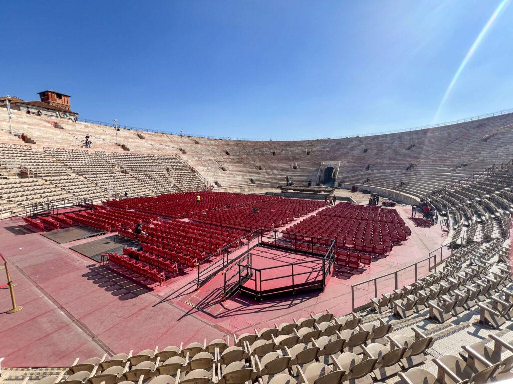 Inside of Arena di Verona with stadium seating