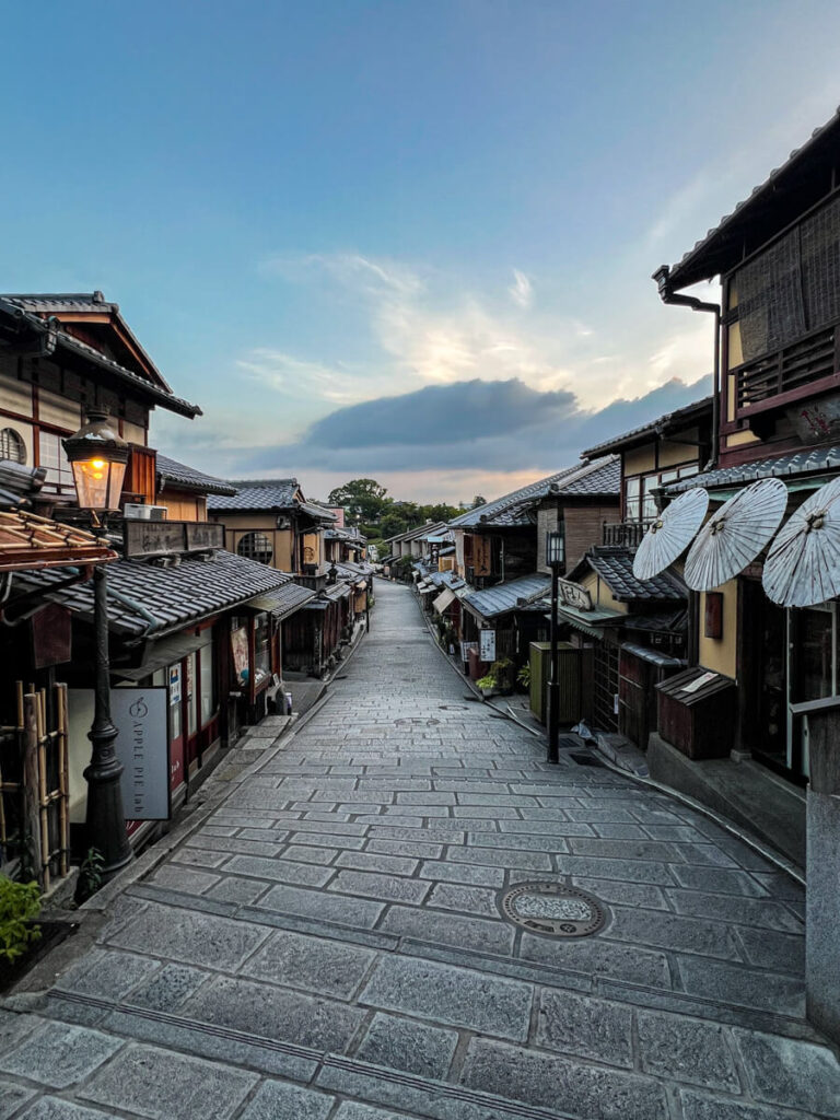 Streets of Gion District of Kyoto in the early morning
