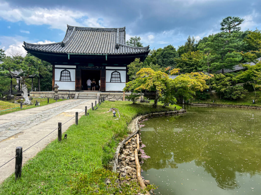 Temple in Kyoto next to a pond